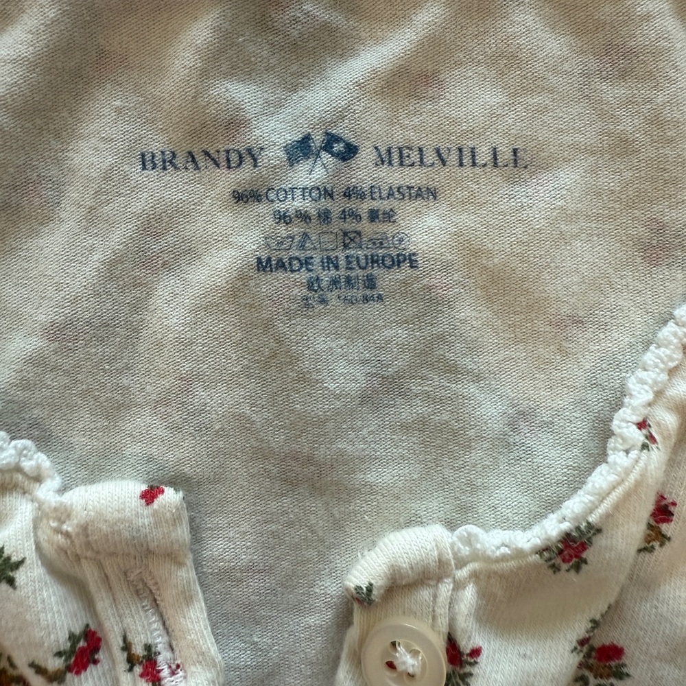 Brandy Melville Cream Floral Cardigan